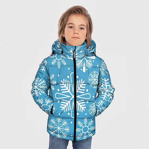 Зимняя куртка для мальчика Snow in blue / 3D-Красный – фото 3