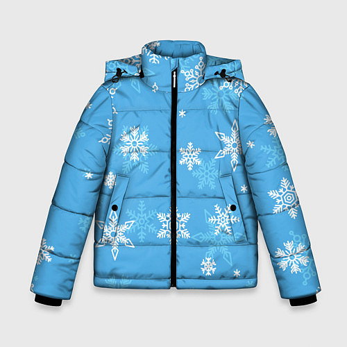 Зимняя куртка для мальчика Голубой снегопад / 3D-Черный – фото 1