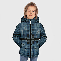 Куртка зимняя для мальчика Абстрактное множество прозрачных геометрических фи, цвет: 3D-черный — фото 2