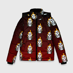 Зимняя куртка для мальчика Горящие черепушки