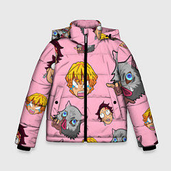 Куртка зимняя для мальчика Главные герои из аниме клинок, цвет: 3D-светло-серый