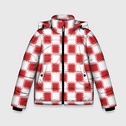Зимняя куртка для мальчика Красно-белый узор
