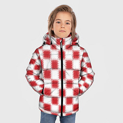 Куртка зимняя для мальчика Красно-белый узор, цвет: 3D-светло-серый — фото 2