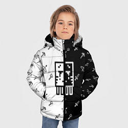 Куртка зимняя для мальчика Майнкрафт гаст с инструментами, цвет: 3D-светло-серый — фото 2