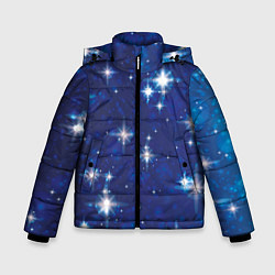 Куртка зимняя для мальчика Сияющие и блестящие звезды в ночном небе, цвет: 3D-светло-серый