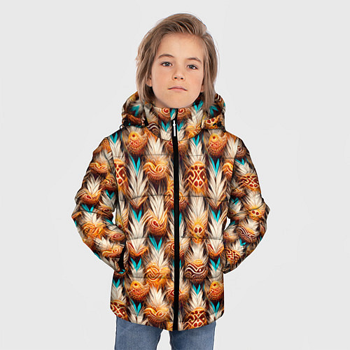 Зимняя куртка для мальчика Боевое одеяние шамана / 3D-Красный – фото 3