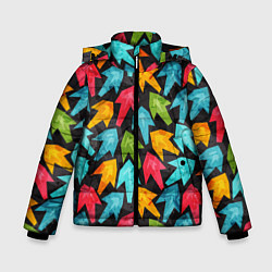Куртка зимняя для мальчика Разноцветные стрелы, цвет: 3D-черный