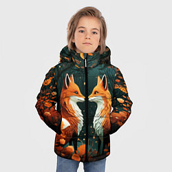 Куртка зимняя для мальчика Две лисоньки в стиле Folk Art, цвет: 3D-черный — фото 2