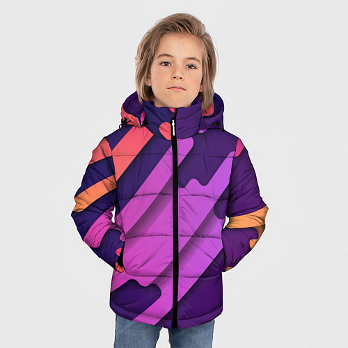 Зимняя куртка для мальчика Объемная абстракция / 3D-Черный – фото 3