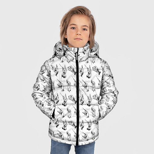 Зимняя куртка для мальчика Руки дирижера / 3D-Черный – фото 3