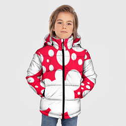 Куртка зимняя для мальчика Красное в белый горошек, цвет: 3D-черный — фото 2