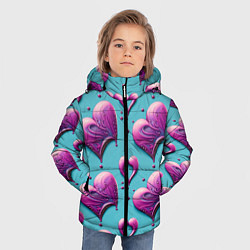 Куртка зимняя для мальчика Паттерн сердца и капли, цвет: 3D-красный — фото 2