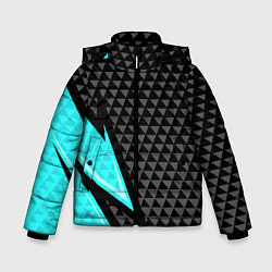 Куртка зимняя для мальчика Черно-голубая абстракция, цвет: 3D-черный