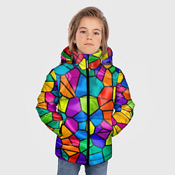Куртка зимняя для мальчика Разноцветная мозаика, цвет: 3D-черный — фото 2