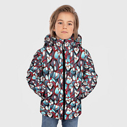 Куртка зимняя для мальчика Абстрактный паттерн с сердцами, цвет: 3D-черный — фото 2