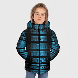 Куртка зимняя для мальчика Голубая абстракция, цвет: 3D-красный — фото 2