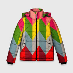 Зимняя куртка для мальчика Разноцветный ромбический абстрактный паттерн