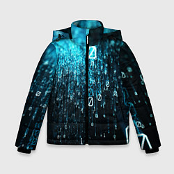 Куртка зимняя для мальчика Двоичный код, цвет: 3D-черный