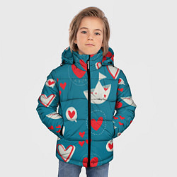 Куртка зимняя для мальчика Корабль любви, цвет: 3D-черный — фото 2