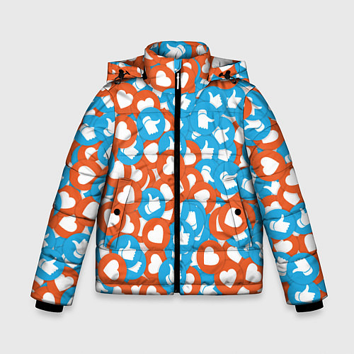 Зимняя куртка для мальчика Лайки / 3D-Светло-серый – фото 1