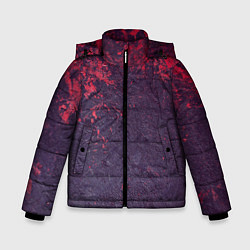 Зимняя куртка для мальчика Наскальная чёрная текстура с красными брызгами