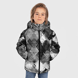 Куртка зимняя для мальчика Полоски белые и чёрные, цвет: 3D-красный — фото 2