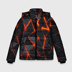 Куртка зимняя для мальчика Треугольники и неон, цвет: 3D-красный