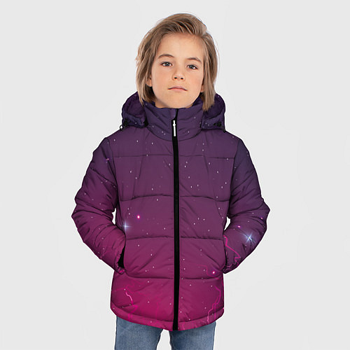 Зимняя куртка для мальчика Космическая аномалия / 3D-Черный – фото 3