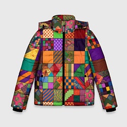 Зимняя куртка для мальчика Разноцветные лоскуты от нейросети
