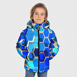 Куртка зимняя для мальчика Абстракция неоновая, цвет: 3D-светло-серый — фото 2