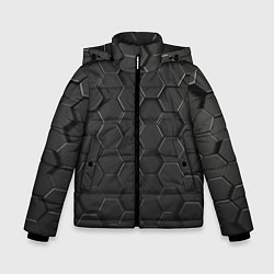Зимняя куртка для мальчика Abstraction hexagon grey
