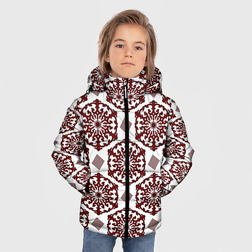 Зимняя куртка для мальчика Ромб и орнамент / 3D-Черный – фото 3