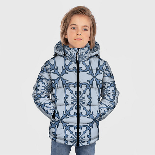 Зимняя куртка для мальчика Квадратный паттерн / 3D-Черный – фото 3