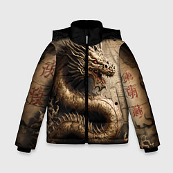 Зимняя куртка для мальчика Китайский дракон с открытой пастью