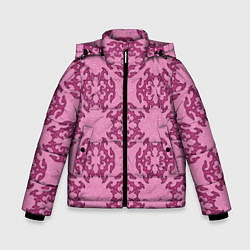 Куртка зимняя для мальчика Розовая витиеватая загогулина, цвет: 3D-красный