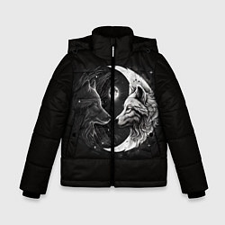 Зимняя куртка для мальчика Волки инь-янь луна