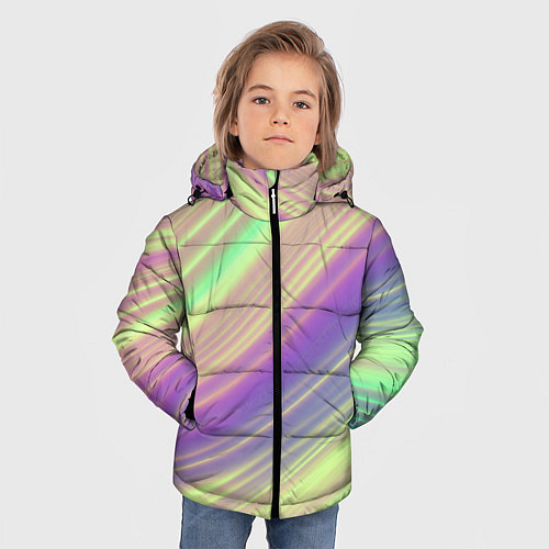 Зимняя куртка для мальчика Весенние переливы / 3D-Черный – фото 3