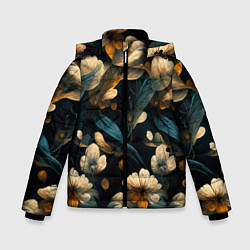 Зимняя куртка для мальчика Узор цветочный паттерн