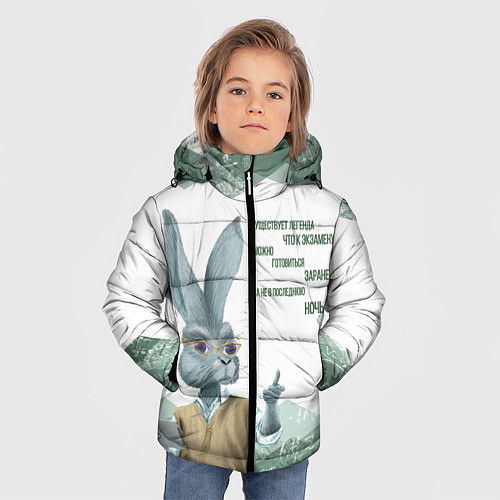 Зимняя куртка для мальчика Легенда про экзамен / 3D-Черный – фото 3