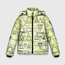 Зимняя куртка для мальчика Геометрический светло-зелёный паттерн из треугольн