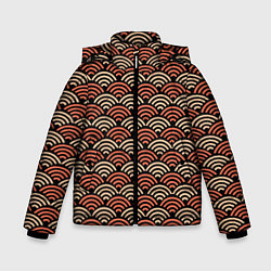 Зимняя куртка для мальчика Японский оранжевый паттерн