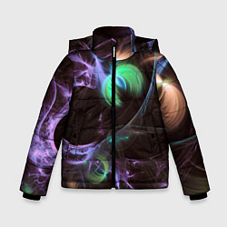 Зимняя куртка для мальчика Магические фиолетовые волны и цветные космические