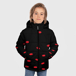 Куртка зимняя для мальчика Поцелуи для любимого, цвет: 3D-черный — фото 2