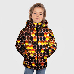 Куртка зимняя для мальчика Медовые пчелиные соты, цвет: 3D-черный — фото 2