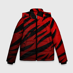 Куртка зимняя для мальчика Красный градиент - языки пламени, цвет: 3D-светло-серый