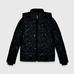 Зимняя куртка для мальчика Абстрактные неоновые светло-синие линии шара