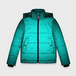 Куртка зимняя для мальчика Бирюзовый градиент, цвет: 3D-черный