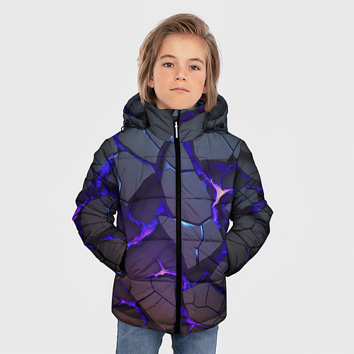 Зимняя куртка для мальчика Светящаяся неоновая лава / 3D-Черный – фото 3