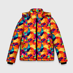Зимняя куртка для мальчика Абстрактный узор из разноцветных окружностей