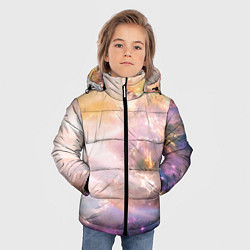 Куртка зимняя для мальчика Аморфное абстрактное космическое красочное небо, цвет: 3D-красный — фото 2